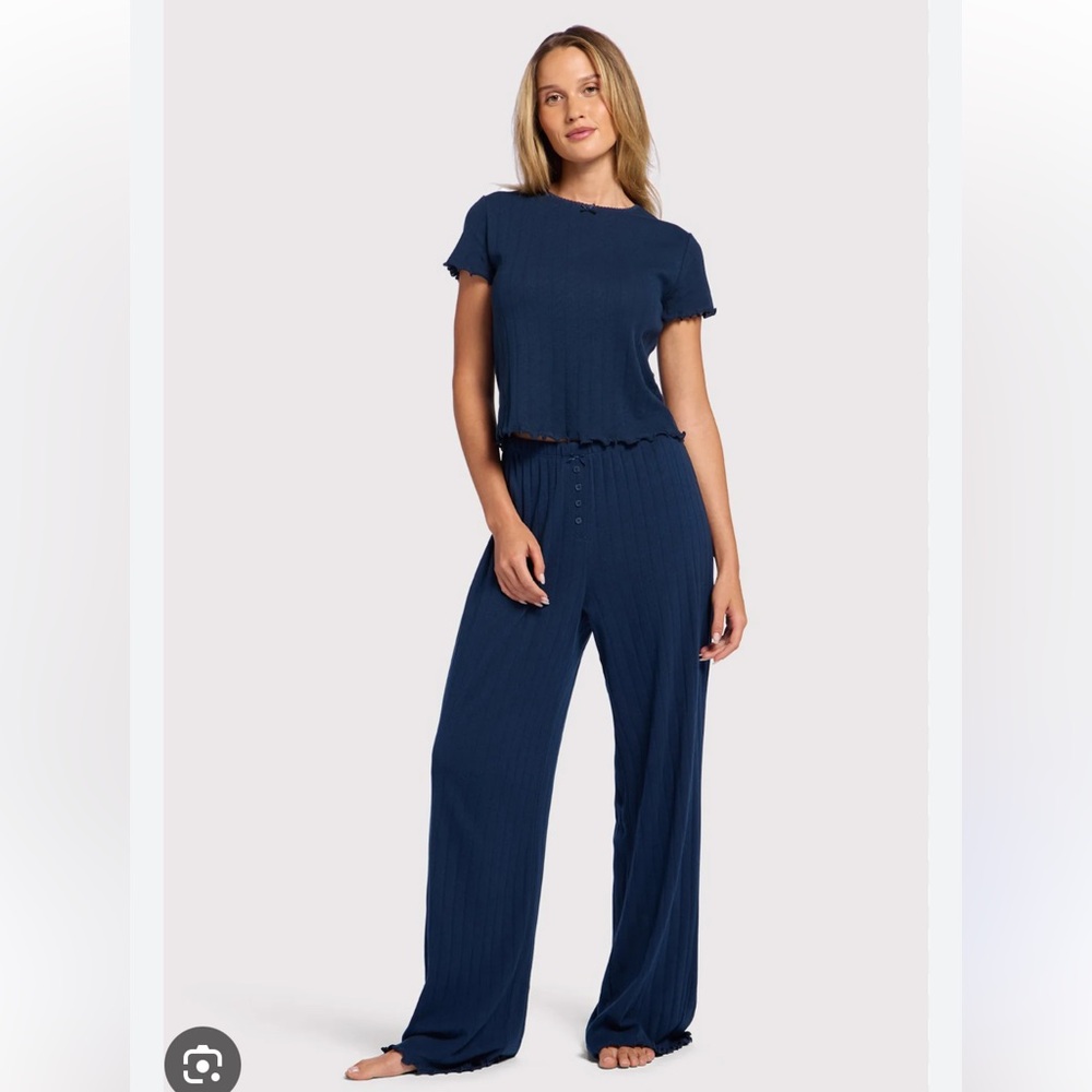 Nuuds Pointelle PJ set - Navy